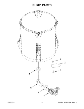 Pump Parts Diagram and Parts List for MVWB865GC1  Maytag Washer
