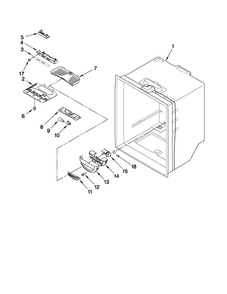 Refrigerator Liner Parts Diagram and Parts List for MFF2558VEB4  Maytag Refrigerator