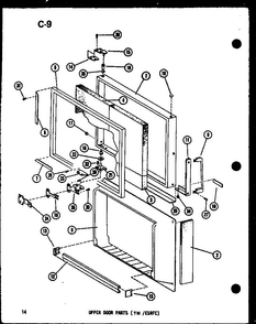 Upper Door Parts Diagram and Parts List for TM14F-A-P75658-2WA  Amana Refrigerator