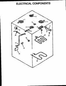 Electrical Components Diagram and Parts List for ARS635W-P1113803W  Amana Range
