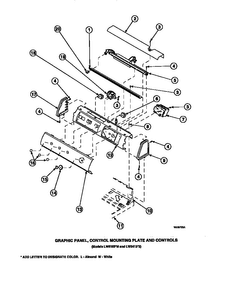 Graphic Panel, Control Mounting Plate And Controls Diagram and Parts List for CW8202W2-PCW8202W2A  Crosley Washer