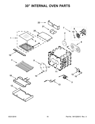30" Internal Oven Parts Diagram and Parts List for JDRP648HM00  Maytag Range