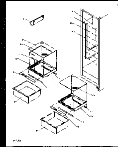 Refrigerator Shelving And Drawers Diagram and Parts List for 2599CIWEL-P1170601WL  Amana Refrigerator