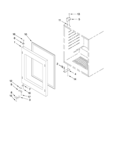 Door Parts Diagram and Parts List for JUB248LBCX02  Jenn-Air Wine and Beverage Cooler