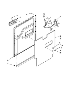 Door And Latch Parts Diagram and Parts List for JDB1275AWF1  Jenn-Air Dishwasher