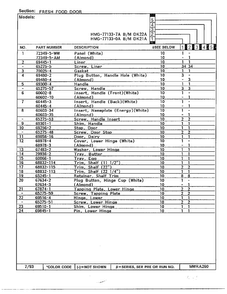 Fresh Food Door Page 2 Diagram and Parts List for 77133-0A  Admiral Refrigerator