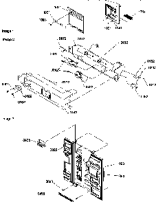 Facade Dispenser Cover, Elec. Bracket Assy/toe Grille Diagram and Parts List for SBDE522VW-P1320305WW  Amana Refrigerator
