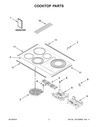 Cooktop Parts Diagram and Parts List for JED4536GS01  Maytag Cooktop