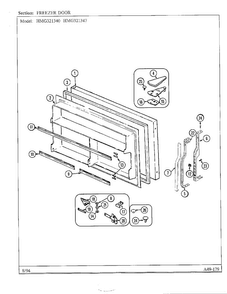 Freezer Door Diagram and Parts List for 321340  Admiral Refrigerator