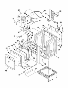 Cabinet Parts Diagram and Parts List for MEDB850YW1  Maytag Dryer