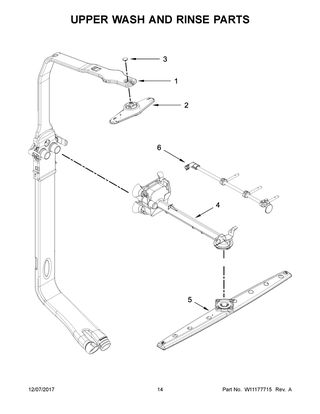 Upper Wash And Rinse Parts Diagram and Parts List for JDTSS246GS0  Maytag Dishwasher