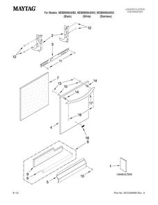 Door And Panel Parts Diagram and Parts List for MDB8959AWB3  Maytag Dishwasher