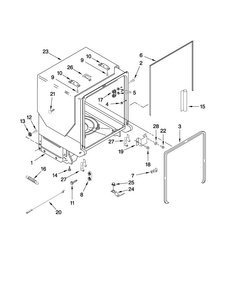 Tub And Frame Parts Diagram and Parts List for JDB3650AWF1  Jenn-Air Dishwasher