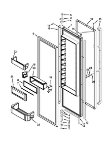 Refrigerator Door Parts Diagram and Parts List for JS42PPDUDB15  Jenn-Air Refrigerator