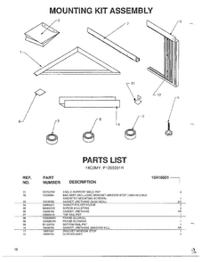 Mounting Kit Diagram and Parts List for 5792  Amana Air Conditioner