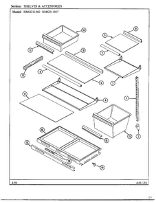Shelves And Accessories Diagram and Parts List for HMG-211560  Admiral Refrigerator