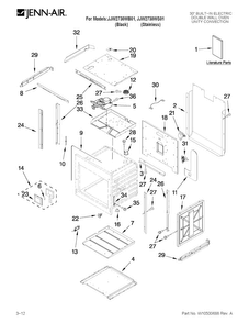 Upper Oven Parts Diagram and Parts List for JJW2730WS01  Jenn-Air Wall Oven