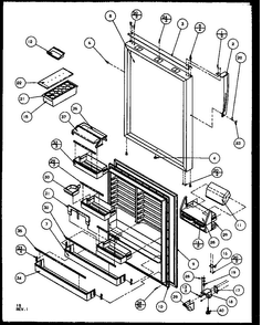 Refrigerator Door Diagram and Parts List for TG18RBL-P1158302WL  Amana Refrigerator