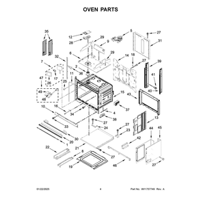 Oven Parts Diagram and Parts List for JOECC730RM00  Jenn-Air Microwave Oven Combo