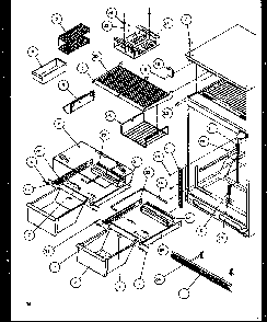 Cabinet Shelving Diagram and Parts List for TG18RBW-P1158303WW  Amana Refrigerator