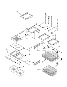 Shelf Parts Diagram and Parts List for MBB1957WEW2  Maytag Refrigerator