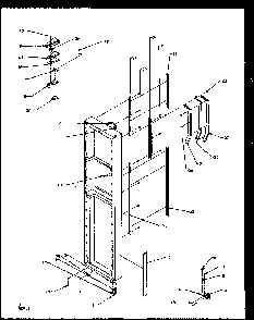 Freezer Door Hinge And Trim Parts Diagram and Parts List for SZD27NL-P1162410WL  Amana Refrigerator