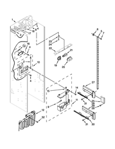Refrigerator Liner Parts Diagram and Parts List for JS42PPDUDB20  Jenn-Air Refrigerator