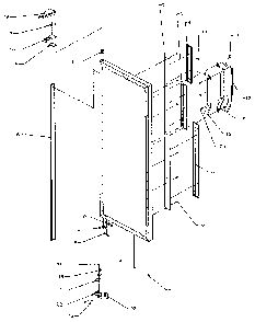 Refrigerator Door Hinge And Trim Diagram and Parts List for SX22N-P1162703W  Amana Refrigerator