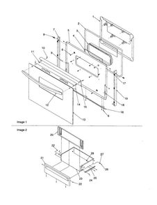 Oven Door And Storage Diagram and Parts List for ART6021C-P1143811NC  Amana Range