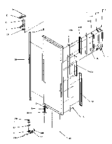 Refrigerator Door Hinge & Trim Parts Diagram and Parts List for SPD22NL-P1181306WL  Amana Refrigerator
