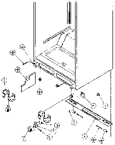 Cabinet Bottom Diagram and Parts List for TX21R-P1157603W  Amana Refrigerator