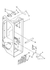 Refrigerator Liner Parts Diagram and Parts List for ASD2524VEB00  Amana Refrigerator