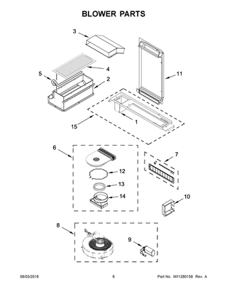 Blower Parts Diagram and Parts List for JES1750FS1  Maytag Range