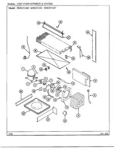 Unit Compartment And System Diagram and Parts List for HMG-231667  Admiral Refrigerator