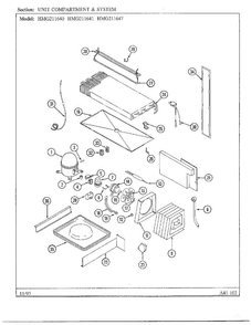 Unit Compartment And System Diagram and Parts List for 211640  Admiral Refrigerator