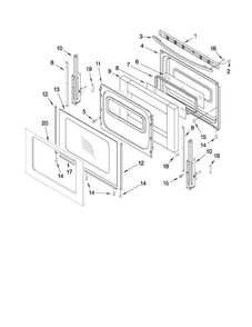 Door Parts Diagram and Parts List for MGR7775WB2  Maytag Range