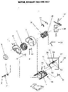 Motor And Exhaust Fan Diagram and Parts List for NG6819L53838  Speed Queen Dryer