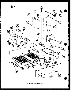 Rear Components Diagram and Parts List for TC18G-P76512-5W  Amana Refrigerator