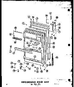 Refrigerator Door Assy 16 Cu. Ft. Diagram and Parts List for T16N-C-P60236-42WC  Amana Refrigerator