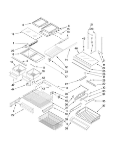 Shelf Parts Diagram and Parts List for MFF2258VEM5  Maytag Refrigerator