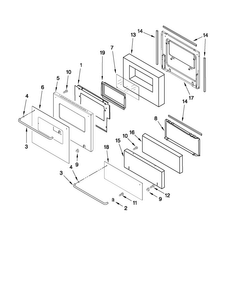 Oven Door Parts Diagram and Parts List for CWG3100AAB25  Maytag Wall Oven