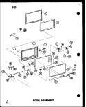 DOOR ASSY Diagram and Parts List for RC-14B P7355001M Amana Microwave
