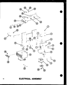 Electrical Assembly Diagram and Parts List for RC-14S P73824-2M Amana Microwave