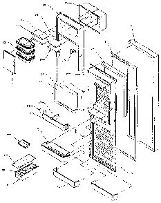 Refrigerator Door Diagram and Parts List for SXD25NP-P1162407W  Amana Refrigerator