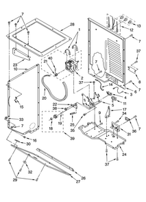 Dryer Cabinet And Motor Parts Diagram and Parts List for MET3800TW2  Maytag Washer Dryer Combo