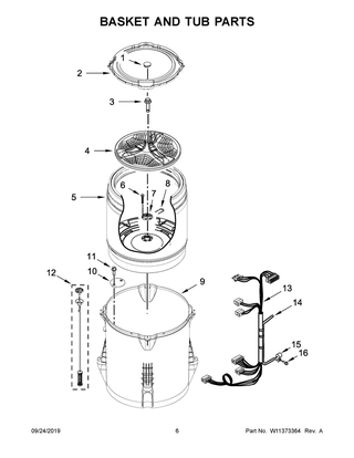 Basket And Tub Parts Diagram and Parts List for MVWX655DW2  Maytag Washer