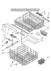 Upper And Lower Rack Parts Diagram and Parts List for JDB1105AWS44  Jenn-Air Dishwasher