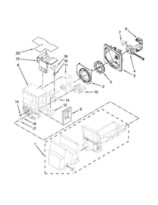 Motor And Ice Container Parts Diagram and Parts List for AFI2538AEB4  Amana Refrigerator