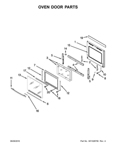 Oven Door Parts Diagram and Parts List for JMW2327WS02  Jenn-Air Microwave