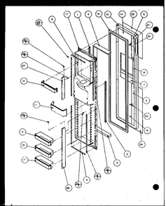 Freezer Door Diagram and Parts List for SBD20H-P7836031W  Amana Refrigerator
